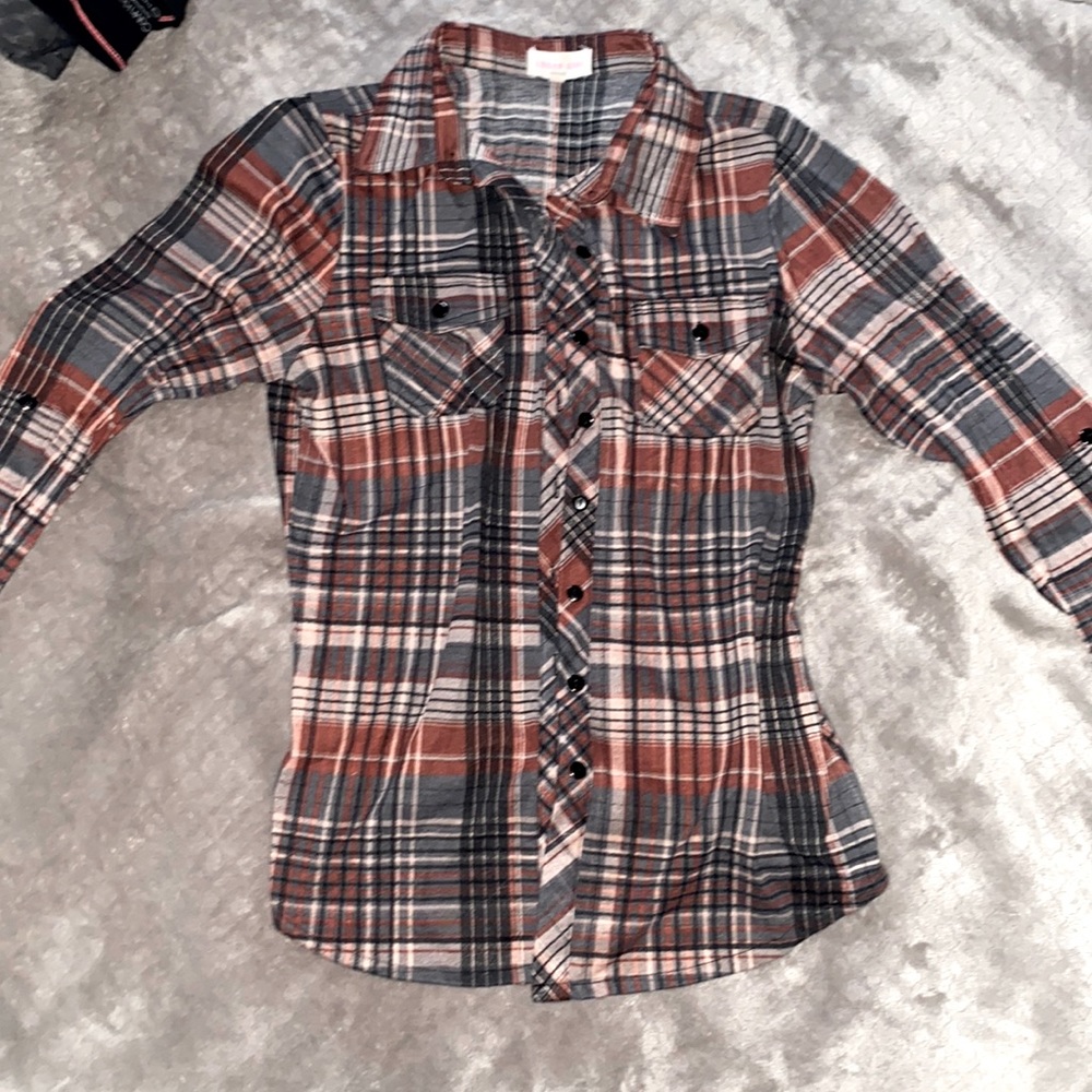 Burgundy/Pink/Gray flannel